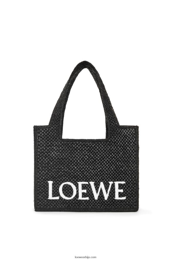 Loewe Жене торба средњег фонта од рафије црн HJTY12