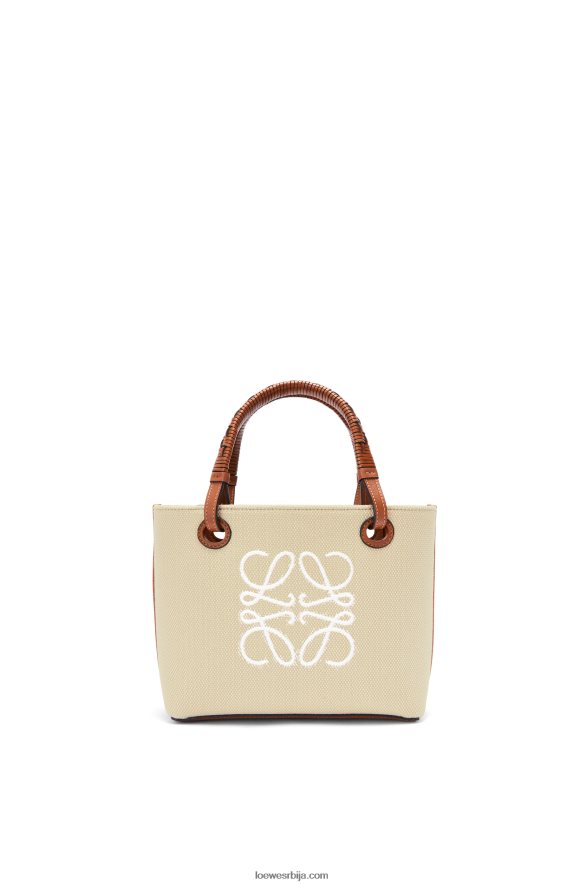Loewe Жене мини анаграм торба од жакарда и телеће коже екру/тан HJTY128
