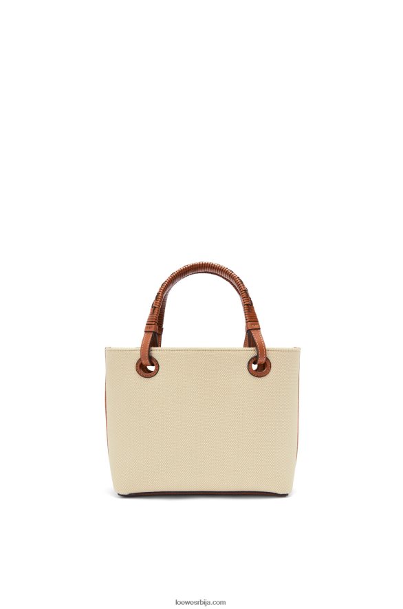 Loewe Жене мини анаграм торба од жакарда и телеће коже екру/тан HJTY128