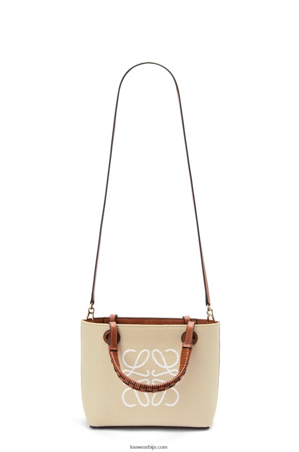 Loewe Жене мини анаграм торба од жакарда и телеће коже екру/тан HJTY128