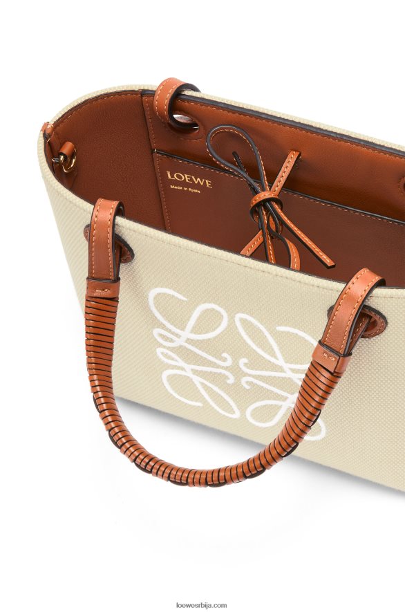 Loewe Жене мини анаграм торба од жакарда и телеће коже екру/тан HJTY128