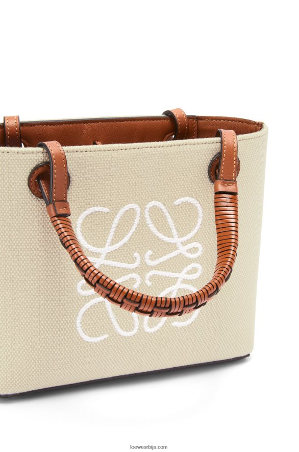 Loewe Жене мини анаграм торба од жакарда и телеће коже екру/тан HJTY128