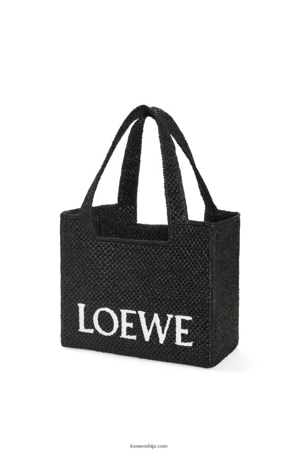 Loewe Жене торба средњег фонта од рафије црн HJTY12