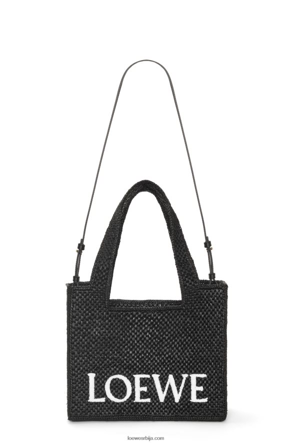 Loewe Жене торба средњег фонта од рафије црн HJTY12