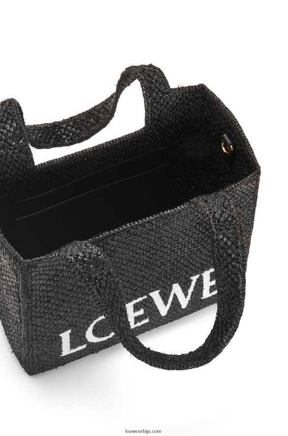 Loewe Жене торба средњег фонта од рафије црн HJTY12