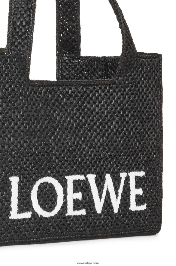 Loewe Жене торба средњег фонта од рафије црн HJTY12