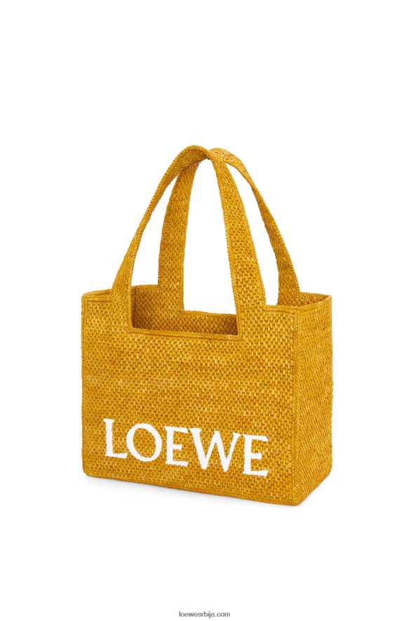 Loewe Жене торба средњег фонта од рафије окер HJTY13