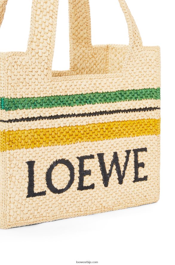 Loewe Жене пругаста торба са фонтом од рафије природно/вишебојно HJTY14