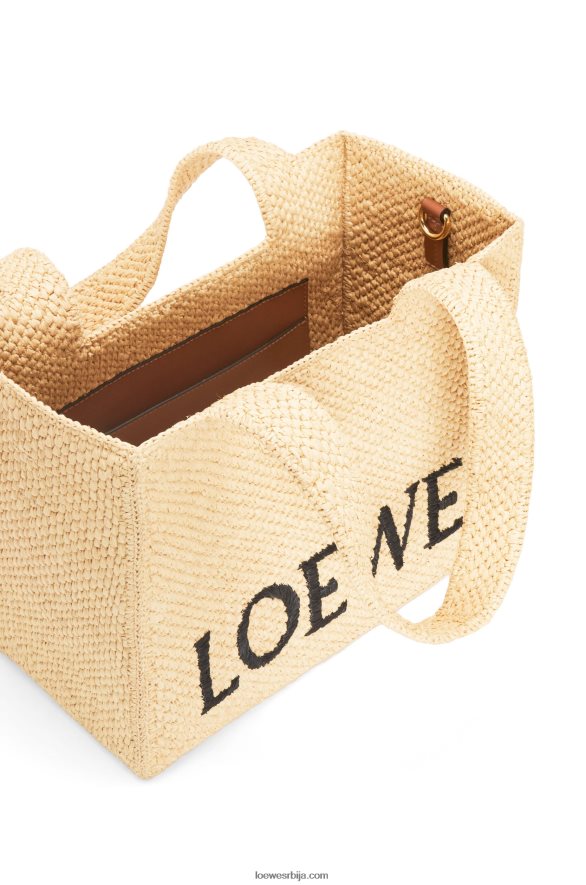 Loewe Жене торба средњег фонта од рафије природним HJTY30