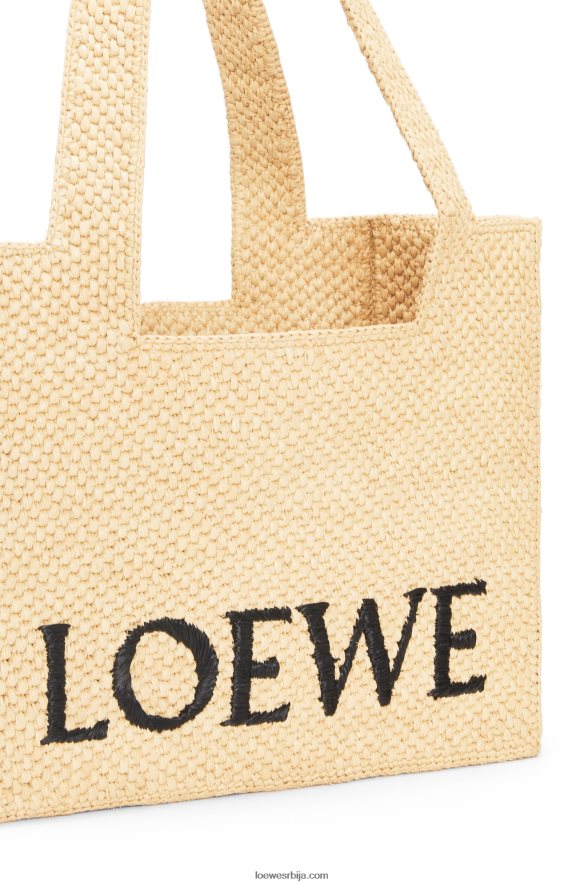 Loewe Жене торба средњег фонта од рафије природним HJTY30