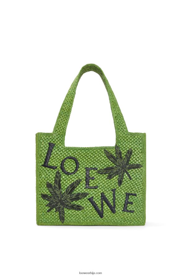 Loewe Жене торба са лишћем од рафије зелен HJTY31