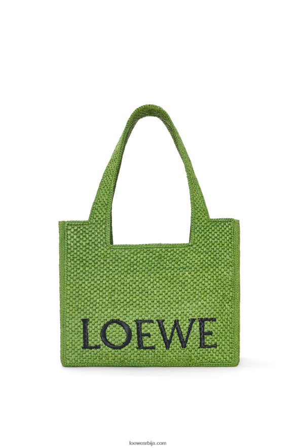 Loewe Жене торба средњег фонта од рафије зелен HJTY32