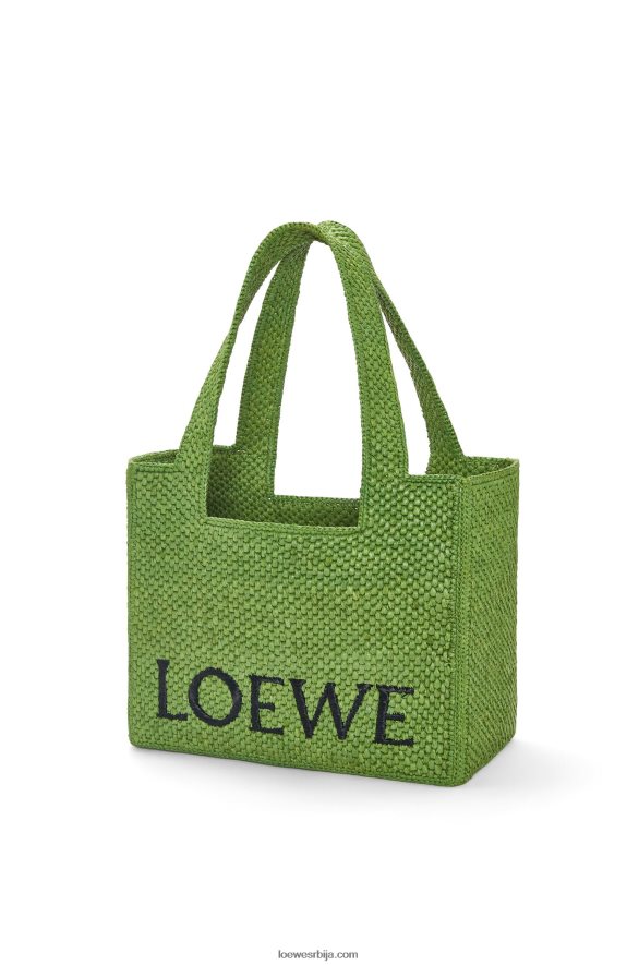 Loewe Жене торба средњег фонта од рафије зелен HJTY32