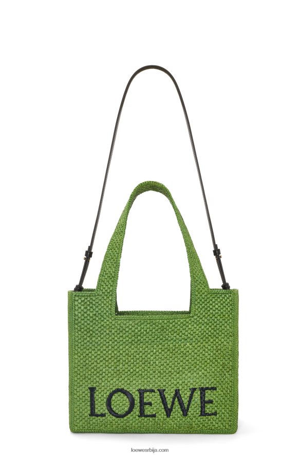 Loewe Жене торба средњег фонта од рафије зелен HJTY32