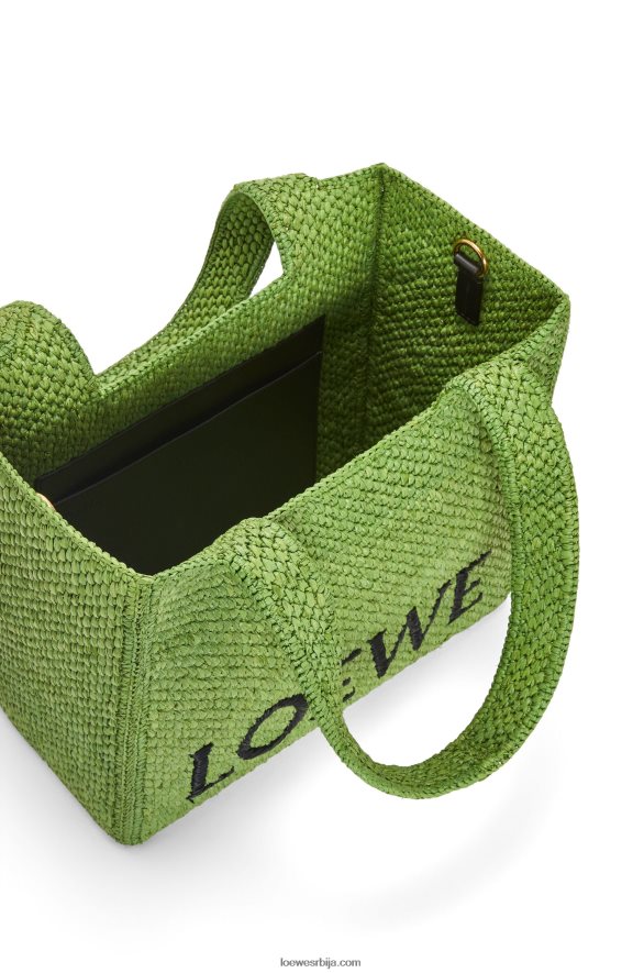 Loewe Жене торба средњег фонта од рафије зелен HJTY32