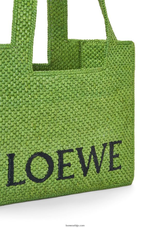 Loewe Жене торба средњег фонта од рафије зелен HJTY32