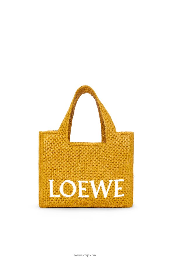 Loewe Жене торба са малим фонтом од рафије окер HJTY52