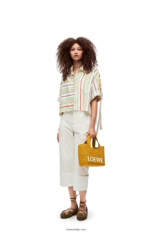 Loewe Жене торба са малим фонтом од рафије окер HJTY52