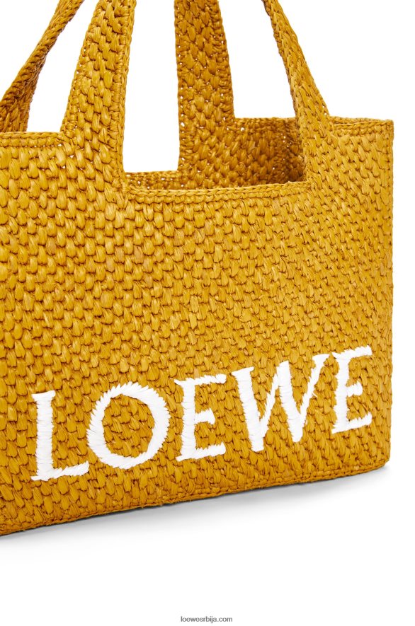 Loewe Жене торба са малим фонтом од рафије окер HJTY52