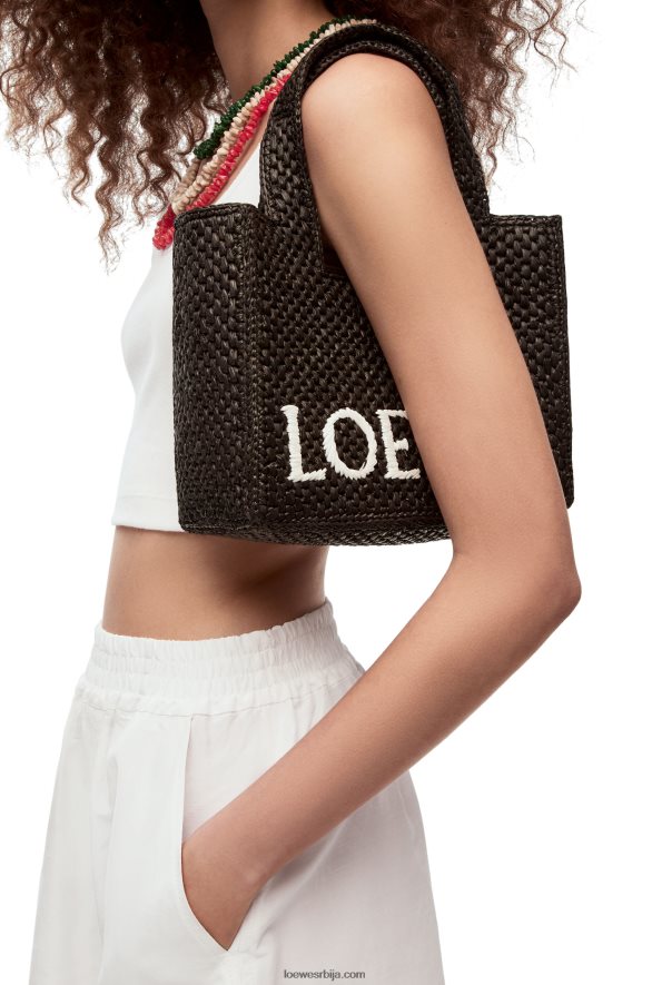 Loewe Жене торба са малим фонтом од рафије црн HJTY53