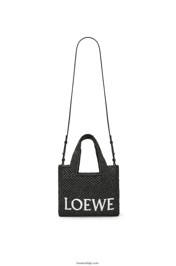 Loewe Жене торба са малим фонтом од рафије црн HJTY53