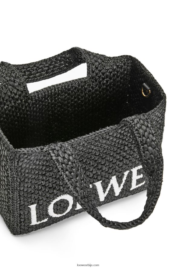 Loewe Жене торба са малим фонтом од рафије црн HJTY53