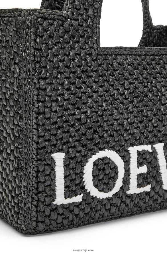 Loewe Жене торба са малим фонтом од рафије црн HJTY53