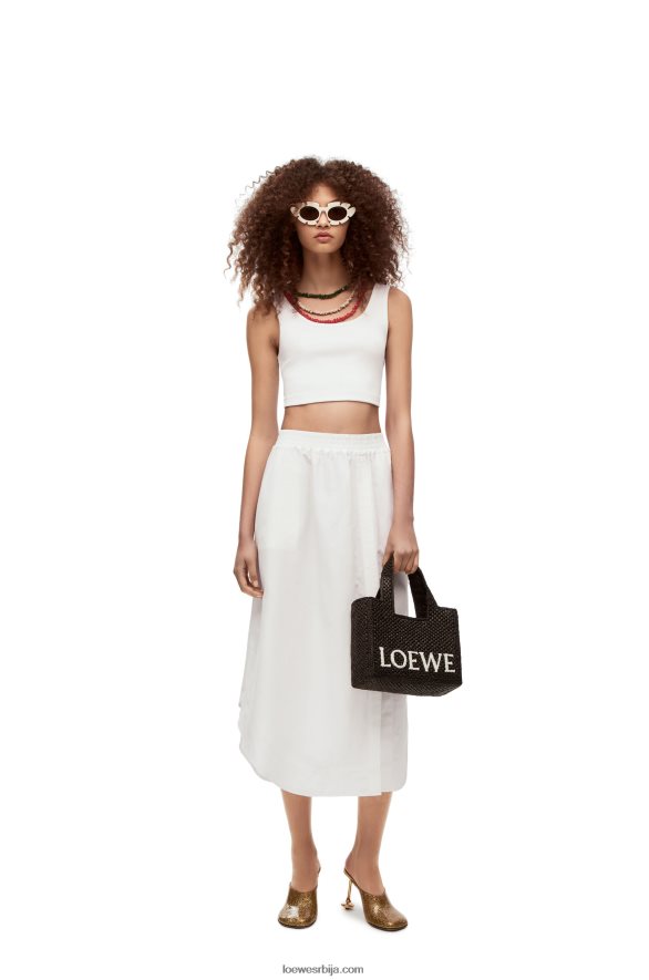 Loewe Жене торба са малим фонтом од рафије црн HJTY53