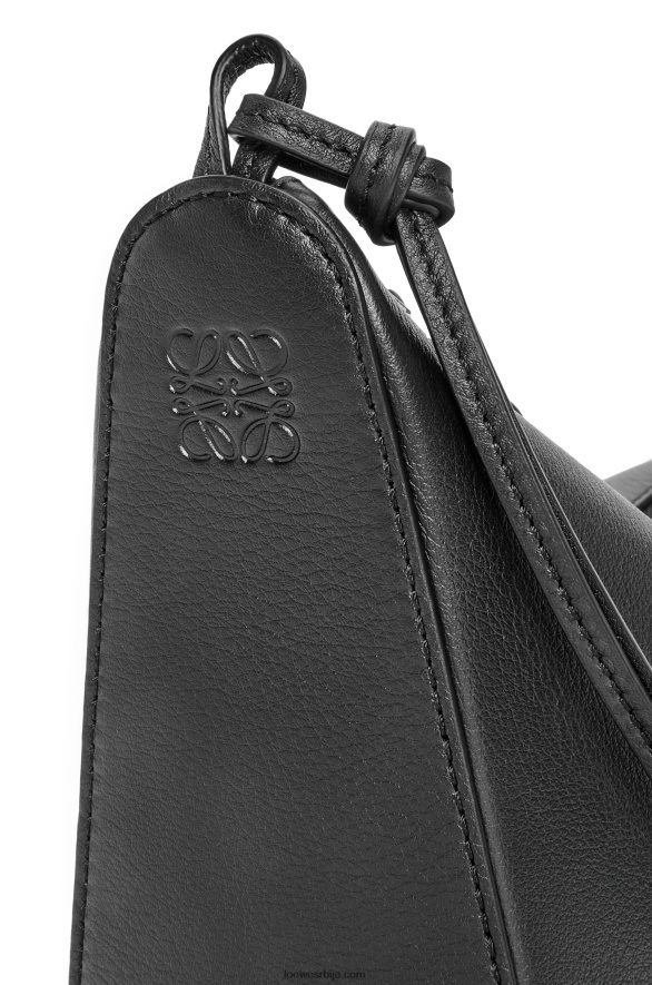 Loewe Жене мини хаммоцк хобо торба од класичне телеће коже црн HJTY329