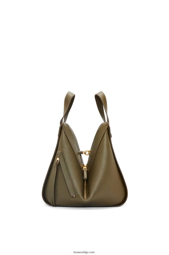 Loewe Жене мала торба за висећу мрежу од класичне телеће коже тамно каки зелена HJTY371