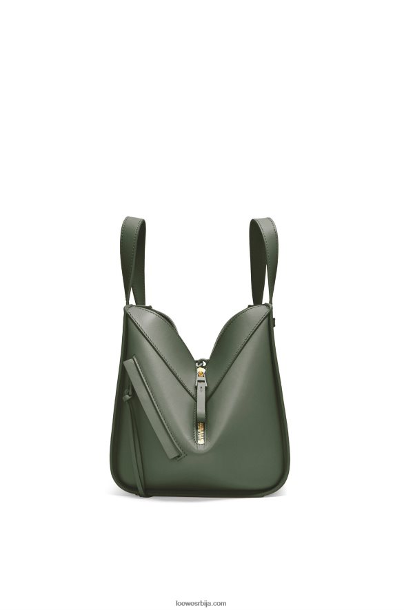 Loewe Жене хаммоцк компактна торба од сатенске телеће коже винтаге каки HJTY461