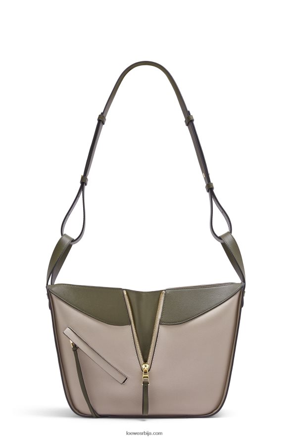 Loewe Жене мала торба за висећу мрежу од класичне телеће коже јесен зелена/светла зоб HJTY525