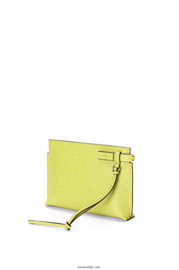 Loewe Жене Мини репеат т торбица од рељефне свилене телеће коже лимето жута HJTY556