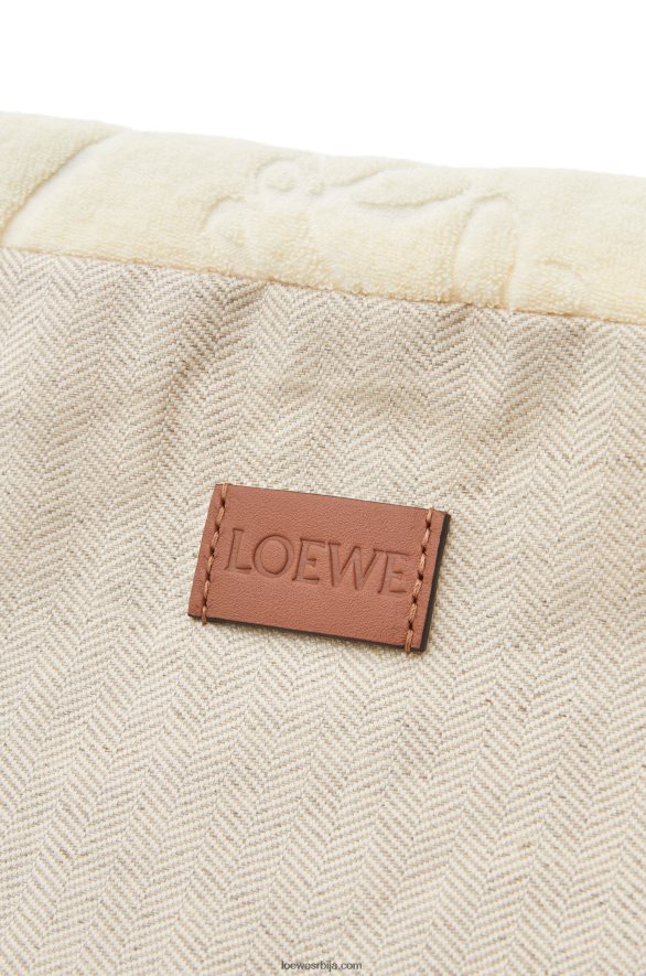 Loewe Жене торбица са врпцом у памучном пешкиру ецру HJTY583