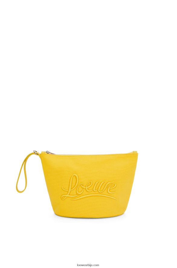 Loewe Жене козметичка торбица од платна и телеће коже жута HJTY593