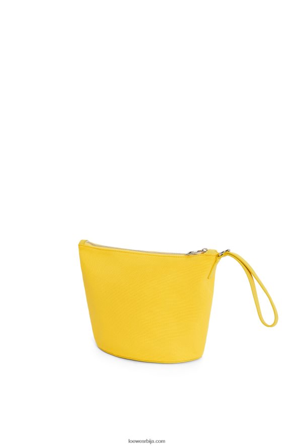 Loewe Жене козметичка торбица од платна и телеће коже жута HJTY593