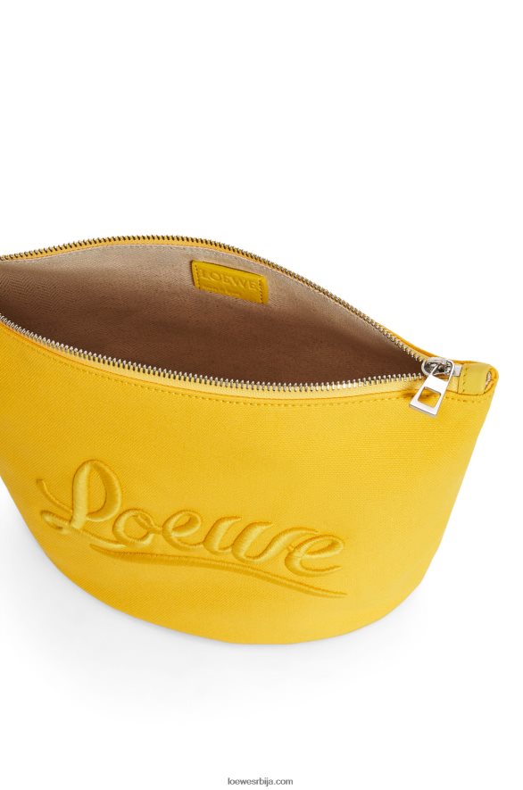 Loewe Жене козметичка торбица од платна и телеће коже жута HJTY593