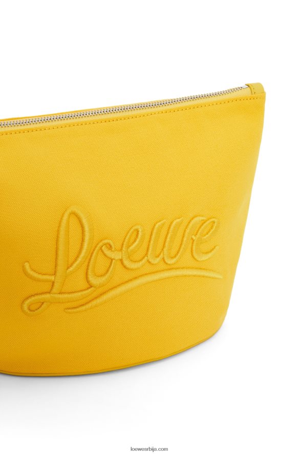 Loewe Жене козметичка торбица од платна и телеће коже жута HJTY593