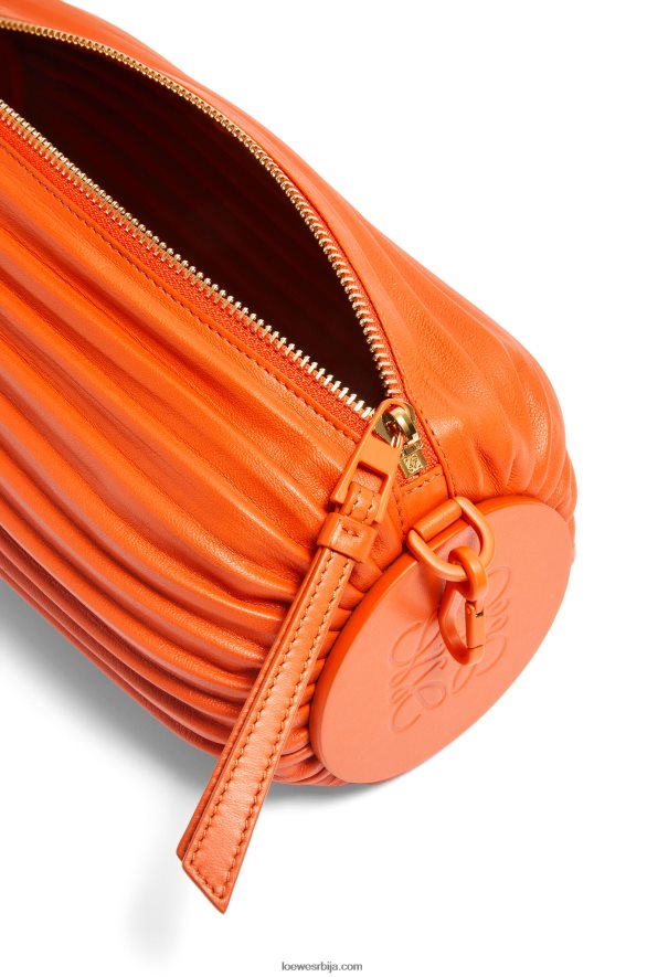 Loewe Жене торбица за наруквицу у плисираној напи наранџаста HJTY600
