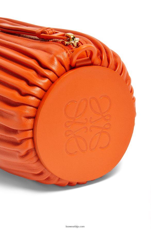 Loewe Жене торбица за наруквицу у плисираној напи наранџаста HJTY600