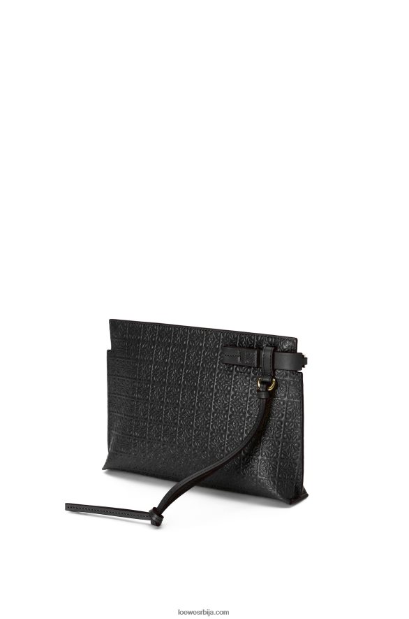 Loewe Жене Мини репеат т торбица од рељефне свилене телеће коже црн HJTY610