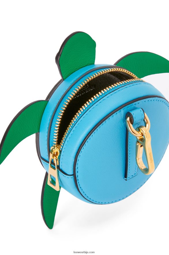 Loewe Жене торба за колаче од корњаче од класичне телеће коже плаво зелене HJTY617
