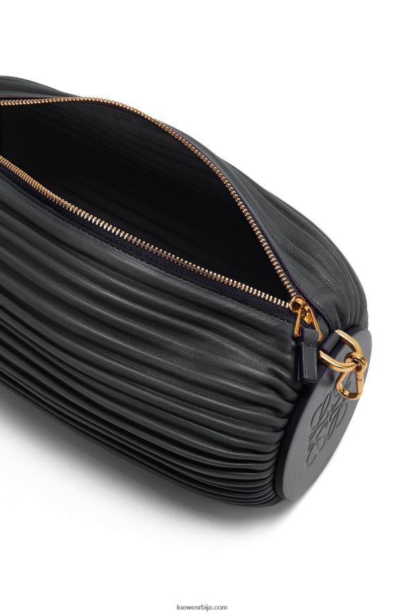 Loewe Жене торбица за наруквицу у плисираној напи црн HJTY632