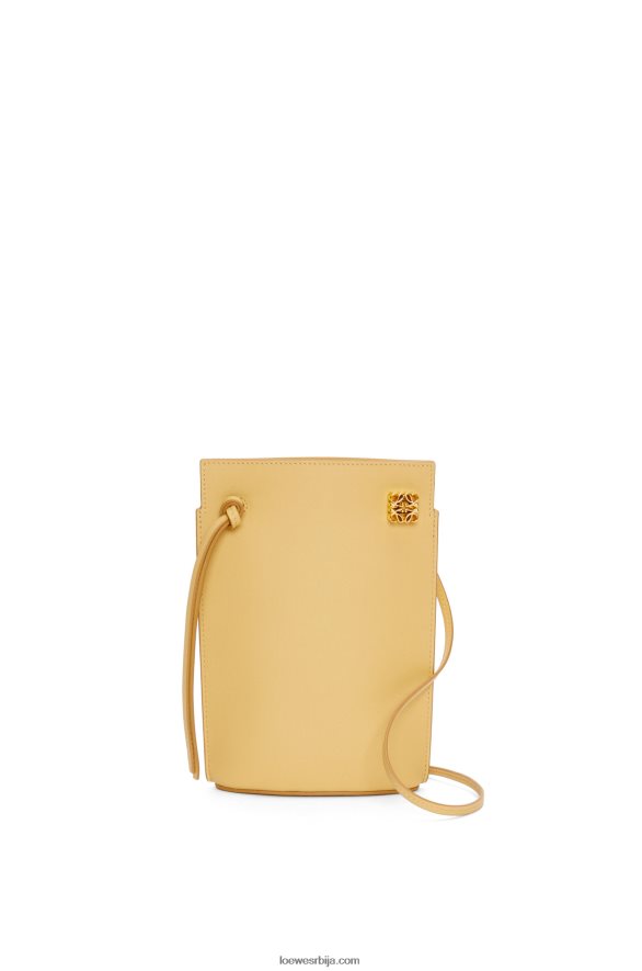 Loewe Жене џеп за коцкице од класичне телеће коже тамни путер HJTY574