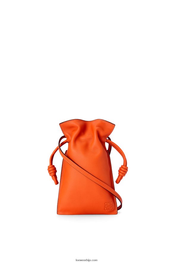 Loewe Жене фламенко џеп од напа телеће коже наранџаста HJTY599