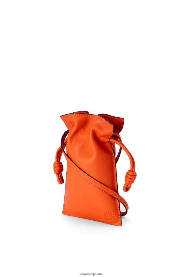 Loewe Жене фламенко џеп од напа телеће коже наранџаста HJTY599