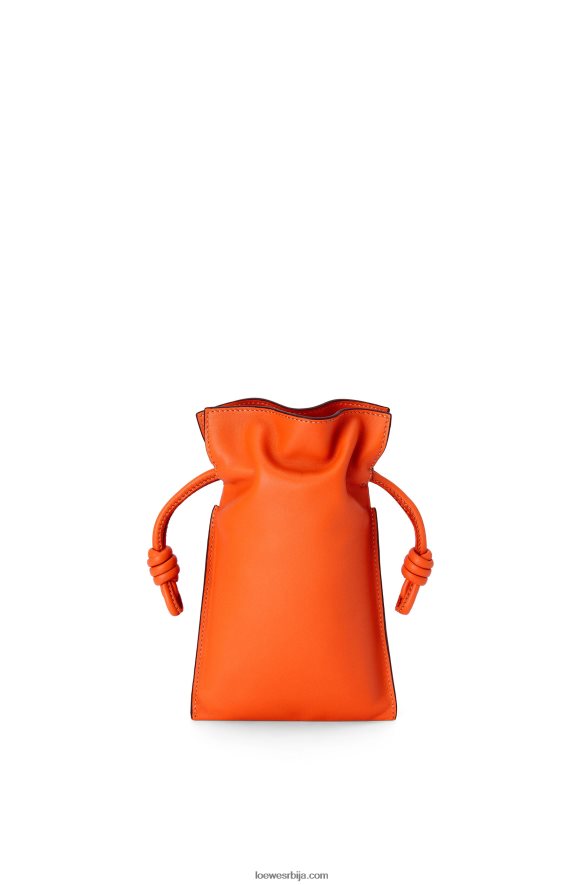 Loewe Жене фламенко џеп од напа телеће коже наранџаста HJTY599