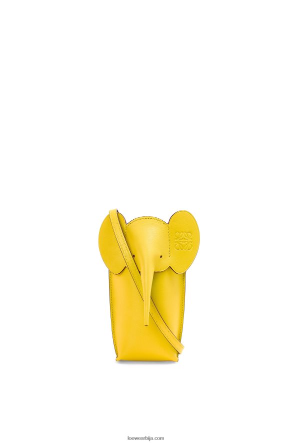 Loewe Жене џеп од слона од класичне телеће коже жута HJTY605