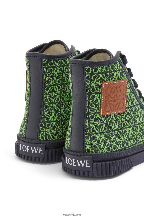 Loewe Жене високи врхови у анаграм жакарду јабука зелена / тамноплава HJTY664