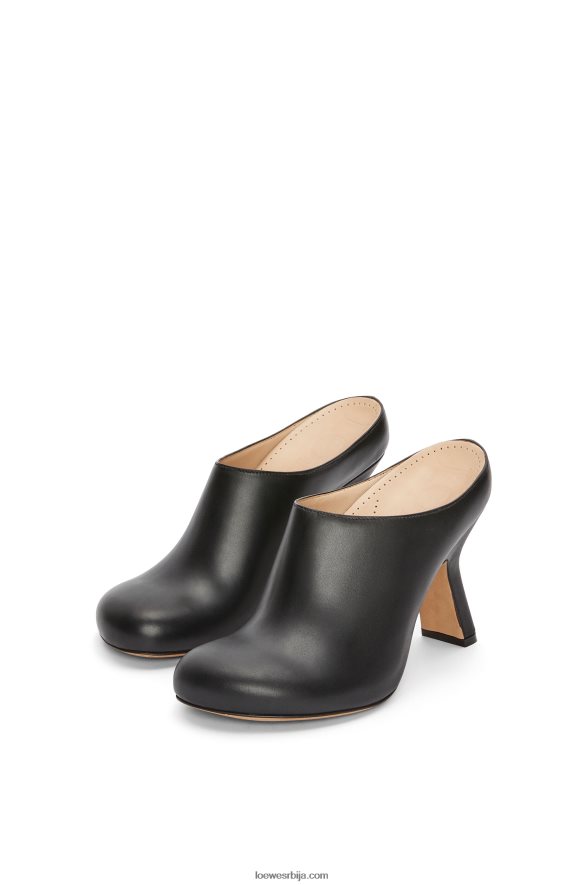 Loewe Жене терра пете кломпе од телеће коже црн HJTY740